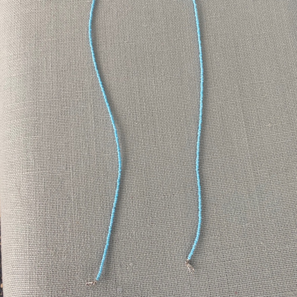 Mask strap / necklace / lanyard with aqua beads